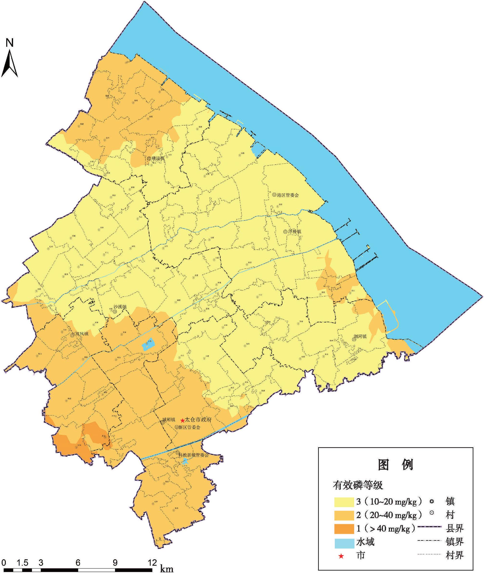 太倉(cāng)市土壤有效磷等級(jí)圖